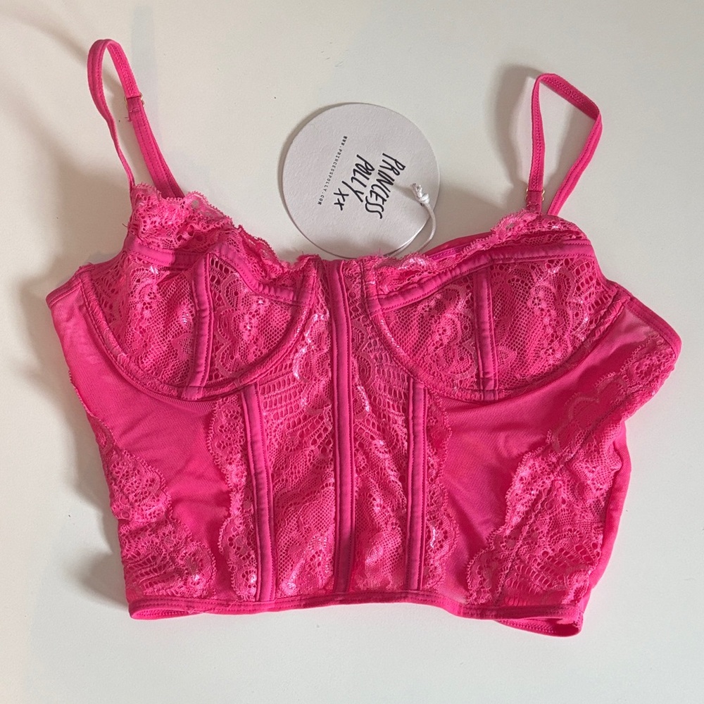 Princess Polly Pink Lace Bustier